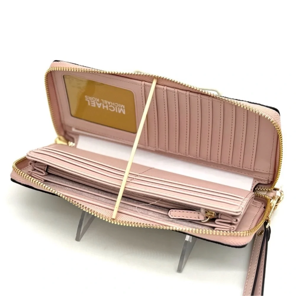 Michael Kors Large Continental Wallet Wristlet Powder Blush Multi